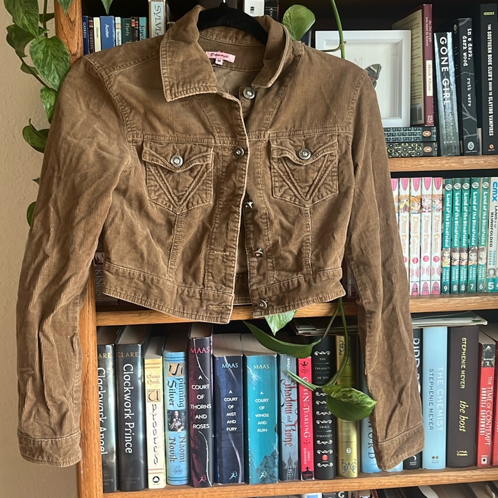 Papaya Corduroy Cropped Jacket